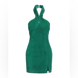 GIUSEPPE DI MORABITO SUEDE LEATHER MINI DRESS